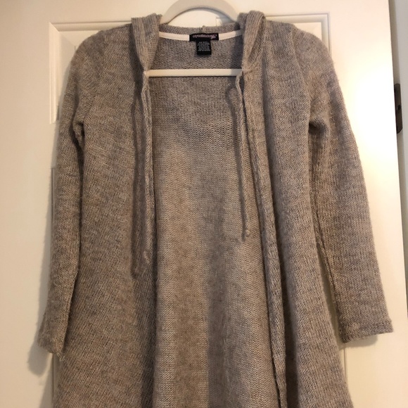 Grey Sweater, with hood and ties (girls) - Picture 1 of 5